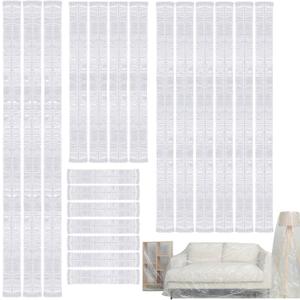 10 Pcs Furniture Covers for Moving Disposable Dust Covers with Elastic Plastic Furniture Protector for Sofa Chair Table Extra Large Clear Couch Bed Protector for Moving and Storage, 4 Sizes