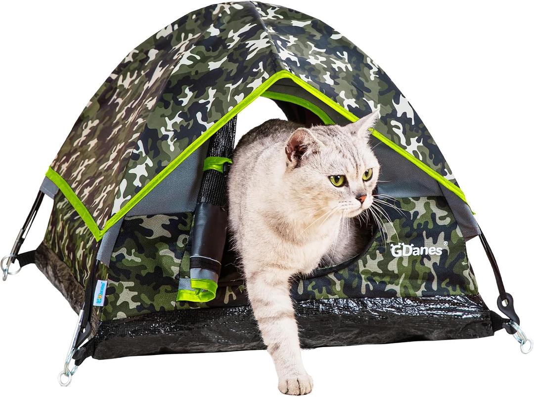 GDanes Camouflage Cat Tent, Cat House Bed for Indoor Cats with Soft Pad
22 x 22 x 16 Inch, Portable Small Dogs House, Built-in Soft Cushion, Ventilated & Easy to Monitor Pets