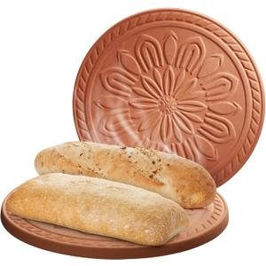 1 Pcs 8 Inch Bread Warmer Stone Terracotta Round Tortillas Warmer Circular Rustic Bun Heat up Mat for Mexican Taco, Pancake, Sourdough Buns Keep Meals Warm - Fit for Bread & Serving Baskets