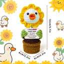 2 x Handmade Emotional Support Crochet Duck Flower Gifts for Lover Her Him Girlfriend Boyfriend for Mom Dad Couple Women Men Wife Husband Best Friend Birthday Wedding