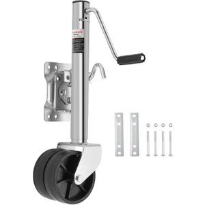 Trailer Jack with 6" Dual Wheel, 2000 LBS, 12" Lift, Heavy Duty Swivel Boat Trailer Jack Foot Stand for RV Boat Utility