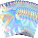 100 Pieces Resealable Smell Proof Bags, Flat Clear Food Storage Bags Pouch Aluminum Plastic Packaging Bags, Rainbow Color (4x6inch)