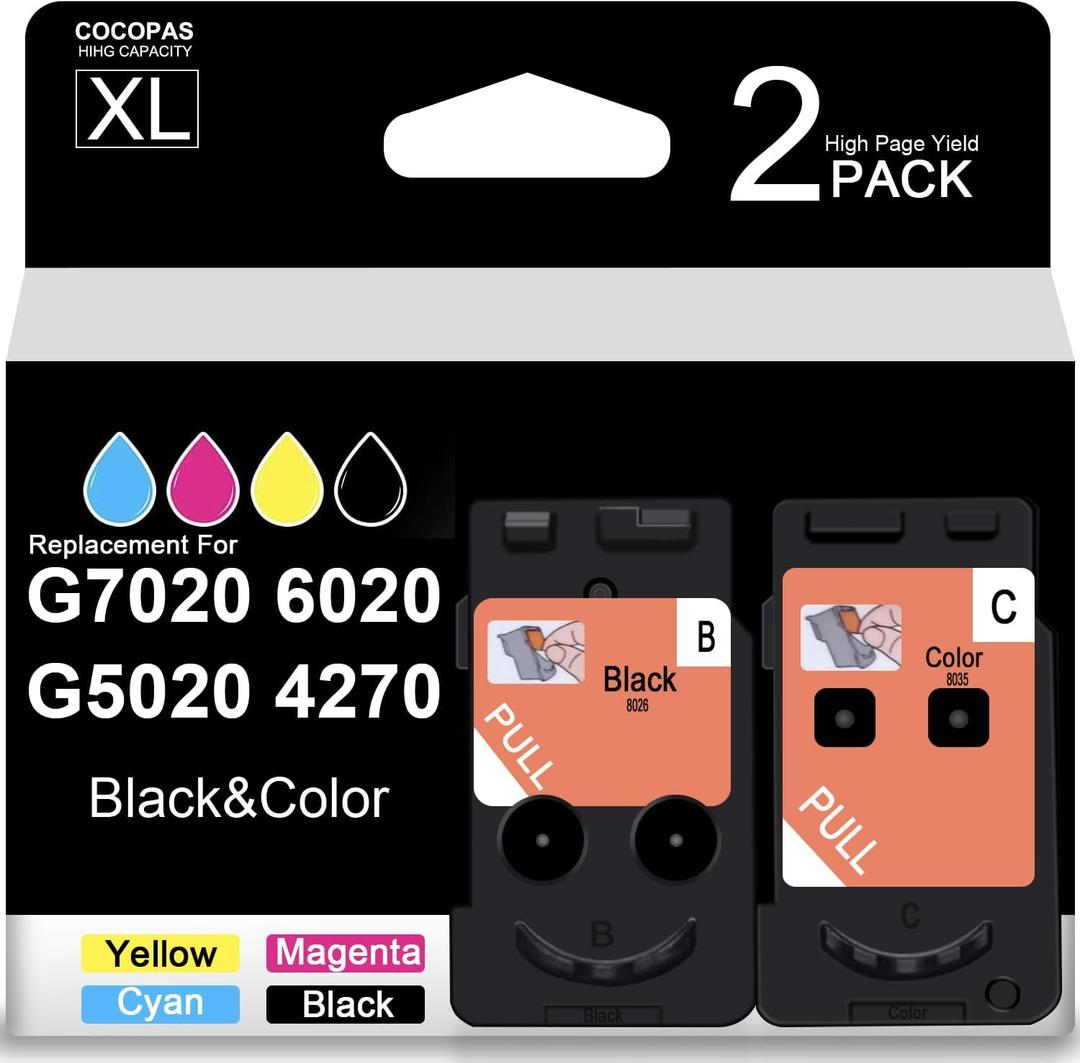 BH-20 CH-20 Print Head Remanufactured use for G7020 G6020 G5020 G3260 G3262 G2260 G1230 G1220 Replacement Ink cartridges MegaTank Printer Head Set Combo Pack