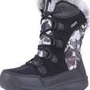 FANTURE Women's Waterproof Mid-Calf Snow Boot | Winter Thinsulate Insulation Warm Fur Lined | Anti-Slip & Lace Up Closure Cold Weather Boots U420WGLBY-20240712 (8.5, Black-2020)