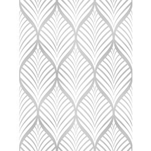 Amiya Silver Gray Peel and Stick Wallpaper Modern Boho Removable Vinyl Contact Paper Leaf Self Adhesive Bathroom Wallpaper for Cabinets 17.5" x 120" Renter Friendly