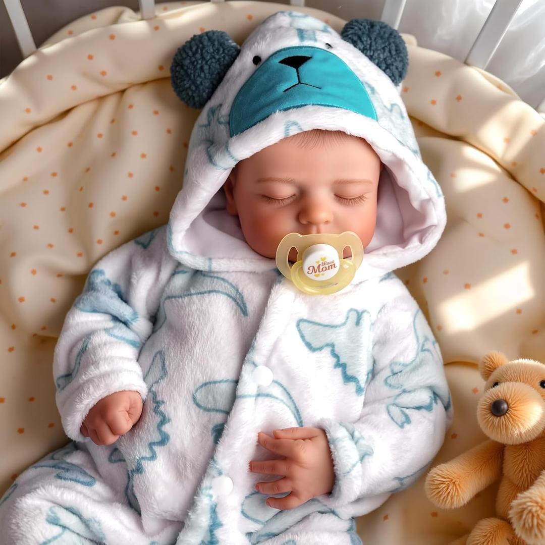 BABESIDE Reborn Baby Dolls Boy, 20 Inch Lifelike Newborn Real Life Poseable Realistic Doll for Boy Soft Vinyl and Cloth Body Baby Dolls with Clothes and Toy Gift for Kids Age 3+