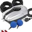 AquaMiracle All-in-One Koi Pond Aerator for Outdoor Ponds up to 1000 Gallons, Pond Air Pump Pond Aeration System with Double Outlet Airline Tubing Air Stones Check Valves