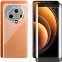 4 Pack Tempered Glass Film + Cover for Vivo X100 Pro V2324A (6.78"), 9H Hardness Screen Protector and Soft Silicone Case Bumper Transparent Protective TPU Cases - Clear
