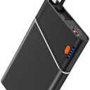 Aaoyun Portable Charger Power Bank, 10000mAh 22.5W PD Super Fast Charging Powerbank with Built-in USB C in&Out Cable, Slim External Phone Battery Pack for iPhone 16/15/14 iPad Samsung S24 Android etc