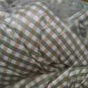 Twin XL Comforter Set, Modern Plaid Checkered Bedding, Green Gingham Brown Grid Bed Comforter, Soft Fluffy Breathable Farmhouse Dorm Bedding, All Seasons 3 Piece Set
