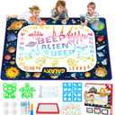 Jasonwell Aqua Water Doodle Mat 48 x 36 Inches Large Magic Drawing Doodling Mat Coloring Mat Educational Toys Christmas Birthday Gifts for Kids Toddler Boys Girls Age 2 3 4 5 6 7 8 Year Old (Galaxy)