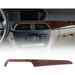 XQSMWF Agate Wood Grain Center Console Dash Stirp Trim Compatible with Mercedes-Benz C-Class C180 C250 C300 C63 2012 2013 2014 Left Hand Drive Accessories Self-Adhesive Grain Center Dash Strip Trim