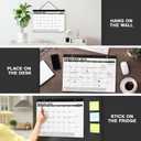 Ospelelf 2026-2027 Calendar Magnetic Desk Wall Desktop Monthly Planner from January 2026 - June 2027 Large To Do Pad with Plastic Cover for Office 17" X 12" Black