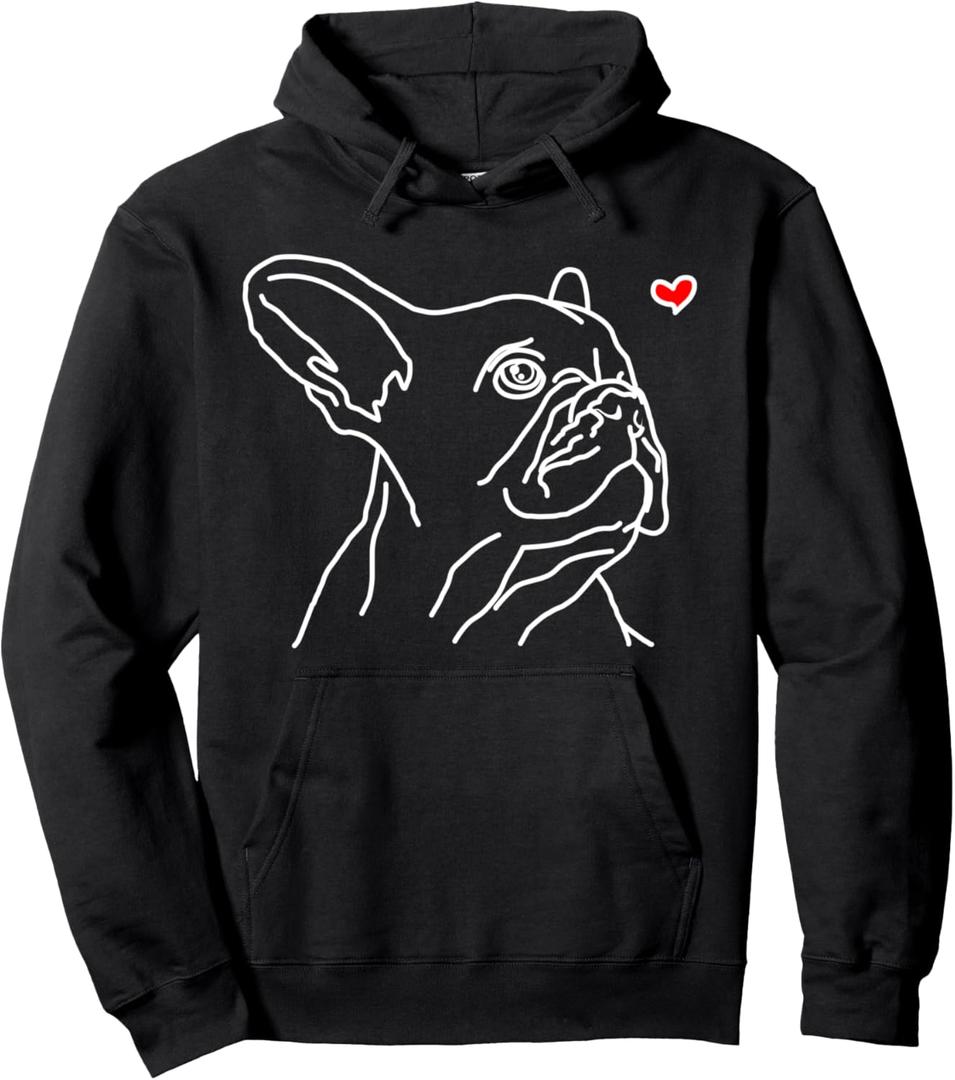 French Bulldog Love Frenchie Dog Mom Funny Girls Gift Pullover Hoodie (Small, Black)