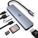 oditton USB C HUB, 7 in 1 Hub Adapter, HDMI Output, 100W Power Delivery, USB C 3.0, Dual USB 3.0 Ports, SD and Micro SD Card Reader, Ideal for Dell XPS/HP/Surface Laptops and Other Type C Devices