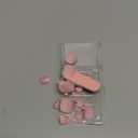 BTArtbox Chrome Press On Toenails, Pink Short Toenail Press Ons Square, Fit Perfectly Glazed Press On Toe Nails with Glue, Fake Toenails in 16 Sizes 32 Toenails Kit, Honey Trap