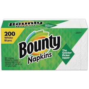 Bounty 96595CT Quilted Napkins, 1-Ply, 12 1/10 x 12, White, 200/Pack, 2 Pack/Carton