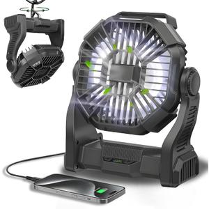 CONBOLA Portable Fan Rechargeable, 20400mAh Cordless Battery Powered Fan with LED Lantern, USB C Battery Operated for Travel Bedroom Home Camping Tent Office Beach Desk Fishing Outdoor