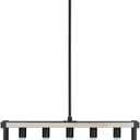 Sylvania 27" Island Pendant Light Fixture, 5-Bulb, Adjustable Height with Accessories Included, Hardwire, Faux Wood/Black Matte Finish - 1 Pack (63587)