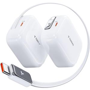 TORRAS FlexLine 67W Retractable USB C Charger Block,for Samsung Galaxy S26 Ultra Charger Fast Charging, GaN Ⅲ USB C Cable with DualPort for iPhone 17 Pro Max, iPhone 16, MacBook Pro,iPad, 39.37in