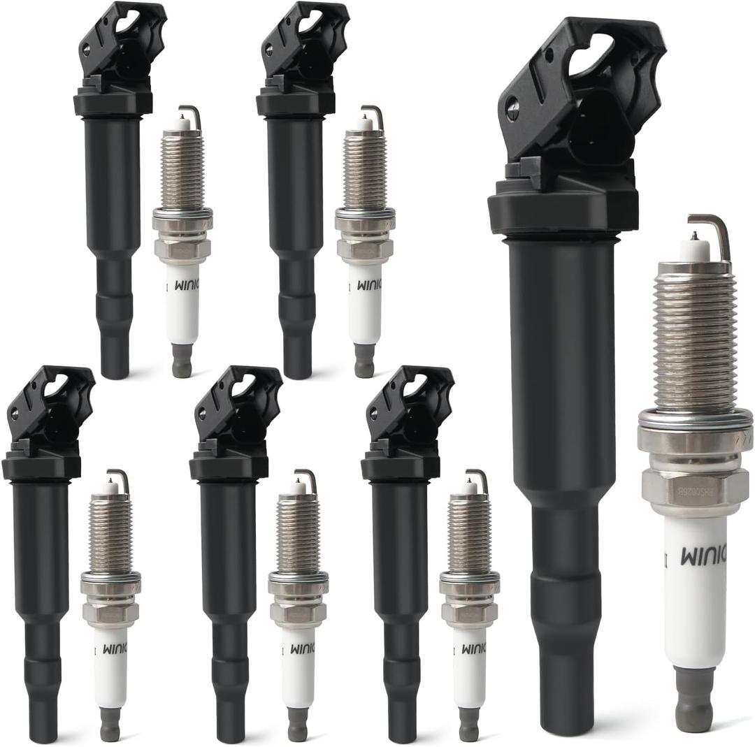Set of 6 Ignition Coil Packs & Iridium Platinum Spark Plugs Compatible with 3.0L 2006-2013 BMW 128i 325xi 328i 330i 525xi 528i 530i X3 X5 Z4 Replace UF592, C1638, 0221504470, 12137594937, 12137562744