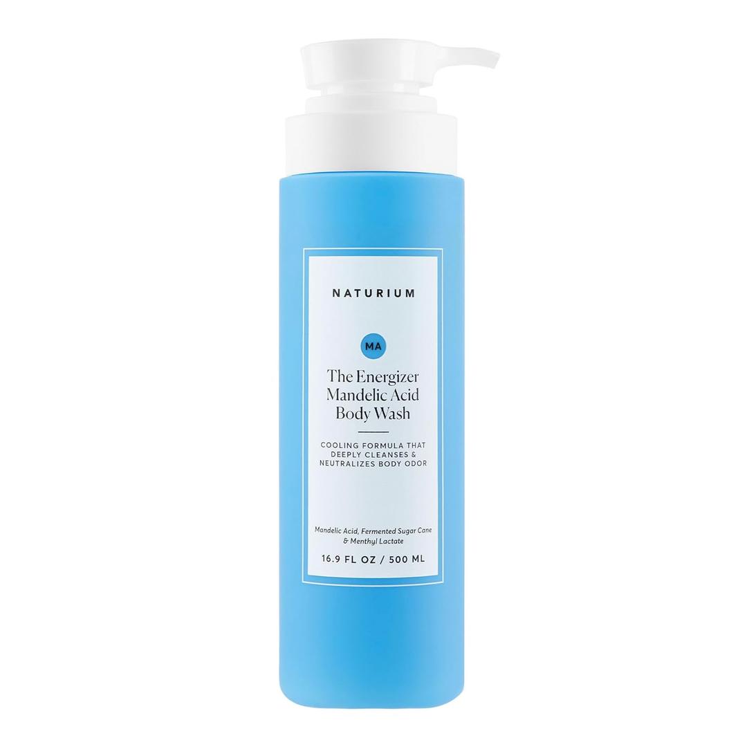 Naturium The Energizer Body Wash, Cooling & Refreshing Formula with Mandelic Acid, Deeply Cleanses & Neutralizes Body Odor, 16.9 oz