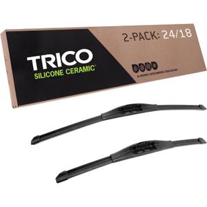 TRICO Silicone Ceramic (90-2418) 24 & 18 Inch Pack of 2 Automotive Replacement Windshield Wiper Blades For my Car, Ceramic Coated Silicone Super Premium Beam Blade for Select Vehicle Models