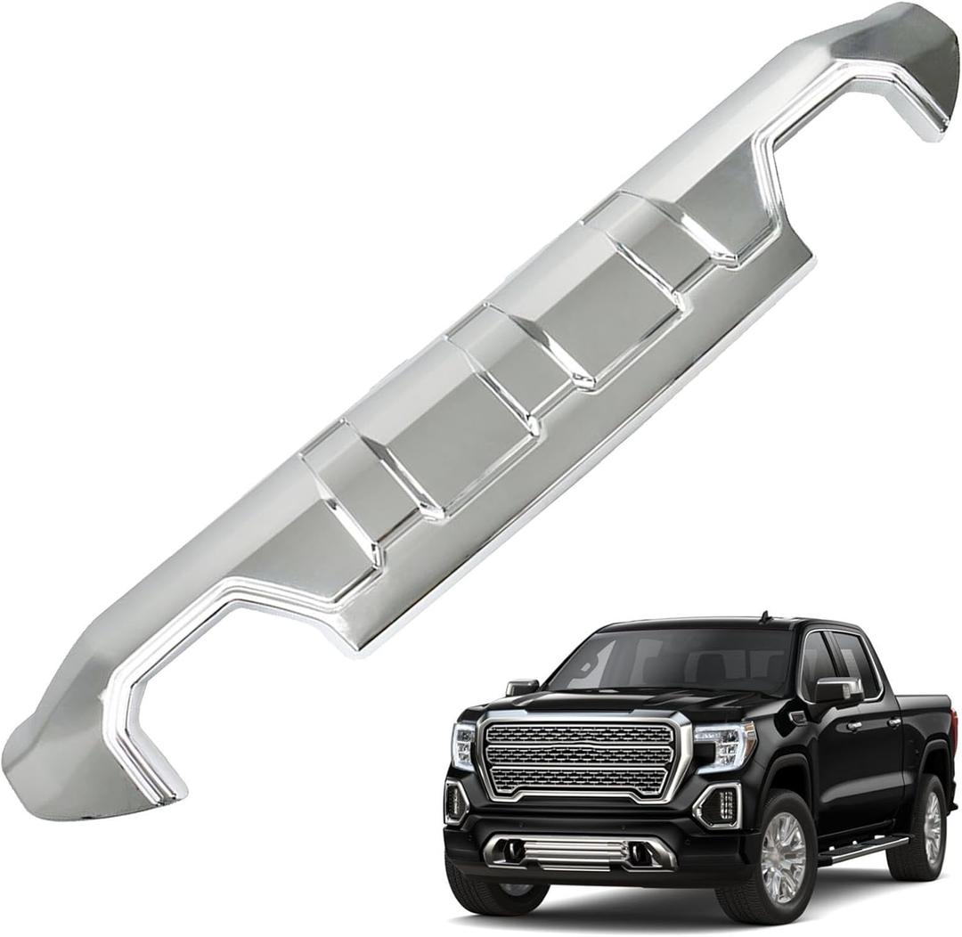 munirater Front Bumper Lower Valance Chrome Plastic Replacement for 2016-2019 Sierra 1500 GM1015122