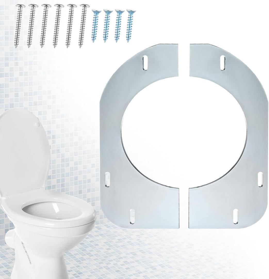 Gisafai Toilet Flange Support Plate Closet Flange Floor Repair Ring Bracket Extender Kit Offset Toilet Repair Kit, 5.59 x 5.28 Inches Inner Diameter, 1mm Thickness(Galvanized Steel)
