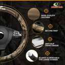 Mossy Oak Camo Steering Wheel Cover, Durable Grip Car Steering Cover, Universal Fit 14.5"15.5" - Made with Premium Beige PVC Leather and Cotton Fabric, Anti-Slip - Official Licensed Product