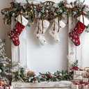 2 x 24 Pcs Browm Velvet Christmas Tree Bows Vintage Velvet Ribbon Bows for Christmas Door Garland Vintage Wreath Decor(3/8'' Wide, 5 x 7 inch)