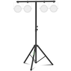NiuNyuNeu Dj Light Stand Metal Stage Tripod Stand with T Bar Crossbar Mount | Heavy Duty, Adjustable Height 66.9"-94", for Par Lights, Single