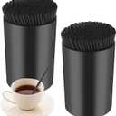 500 Pcs 5 Inch Coffee Stirrer Holder Black Coffee Stir Sticks Holder Stir Sticks for Coffee Bar Coffee Stirrers Reusable for Mixing Coffee Milk Cocktail Drinks Coffee Party Supplies