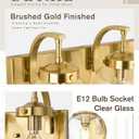 Beionxii Bathroom Vanity Light, 3-Light Brushed Gold Bathroom Light Fixtures, Modern Vanity Lights with Clear Glass Shade, Wall Sconces Lighting Over Mirror Living Room Hallway, BX-VL03BG-3CG