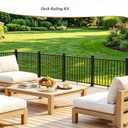 Aluminum Deck Railing Kit, Modular 36 in H. x 3 Ft W Level Railing Kit for Outdoor Steps,Heavy Duty Balustrade System for Deck, Porch, Patio & Balcony(1 Post, 1 Panel)