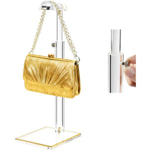 Purse Stands, Acrylic Purses Display Stand, 14-24 Height Adjustable Handbag Rack, Purse Organizer for Closet, Table Bag Hanging Stand for Closet Retail Vendor Commercial Store(PATENT PENDING) (1-Pack(Large))