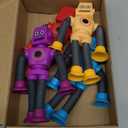 Pop Tubes Robot Toy, 4 Packs Fidget Toys Telescopic Suction Cup Sensory Toys Boys Girls Toddler Kids 3 4 5 6 7 8 Years Old Birthday Gift Stretchy Robots Party Favors Bulk