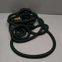 Flexi Hose with 8 Function Nozzle, 75FT - Lightweight Expandable Garden Hose, No-Kink Flexibility, 3/4 Inch Solid Brass Fittings and Double Latex Core - Black and Green