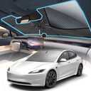 [2025 Upgrade] Windshield Sun Shade Umbrella, Foldable Car Sun Shade with Vinyl Coating Heat Shield UV Ray Reflector Keeps Cool and Protect Interior, for Auto Trucks Sedan SUV (57" x 31")