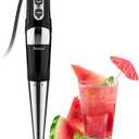 Immersion Hand Blender: 3-Angle Adjustable with Variable 21-Speed Control, Powerful Hand Blender Electric for Milkshakes | Smoothies | Soup| Puree | Baby Food (Black)