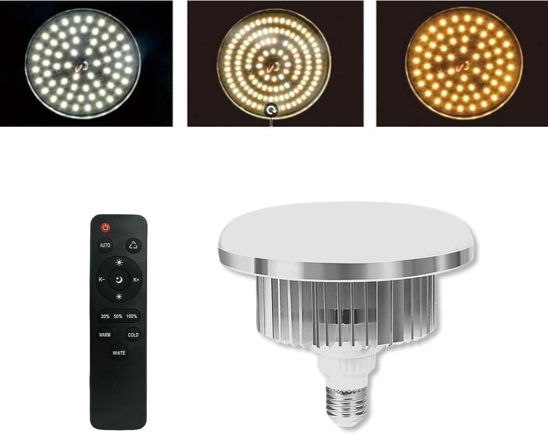 1 Pack 150W LED Soft Box Light, 2700-6500K Dimmable Color Temperatur Photography Light Bulb, E27 Lights Photography Photo Video Studio Lighting with Remote Control