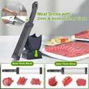 OMNIZO Fresh Meat Slicer Knife Set – 17-in-1 Stainless Steel Adjustable Meat Cleaver, 2mm & 4mm Thickness Manual Meat Cutter for Chicken, Beef & Jerky – Kitchen Knife Set for Meat Slicing, Cutting