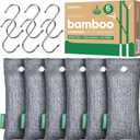 Activated Charcoal Odor Absorber,6 Pack Nature Odor Eliminator for Shoes, Bamboo Charcoal Air Purifying Bags,Shoe Deodorizer and Moisture Absorbers for Fresh Sneakers,Shoe Smell Remover