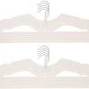 Velvet Hangers 50 Pack, Ultra Slim & Short Neck Hanger, 360 Swivel Hook, Space Saving Durable Non-Slip Felt Hangers,Beige b