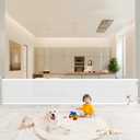 Pawtners Retractable Baby Gates Extra Wide, 41" Tall Extends up to 120" Wide, Dog Gate Indoor with Cat Door for Stairs, Pet Gate with Support Rods for Doorways Hallways Indoor & Outdoor-White