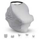 Munchkin 5-in-1 Baby Car Seat Cover  Versatile Nursing Cover Up for Breastfeeding, High Chair and Carrier Protection with XtraGuard Silver-Ion Technology, Grey