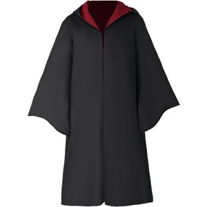 Wizard Robe with Hood, Unisex Wizard Cloak Cosplay Halloween Costume Dress Up for Adult and Teens, Men and Women (Medium)
