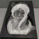 9.4" H White Silver Abstract Sculptures Home Decor, Ceramic Art Statue Cool Stuff to Put on Shelves&tv Stand Decor, Silver Accent Entertainment Center, for Fireplace Coffee Table Dining Table Decorate