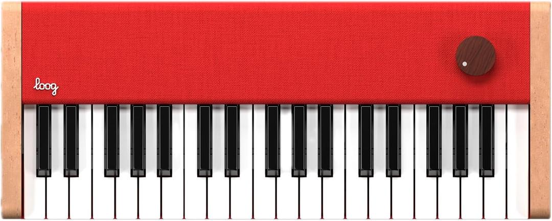 Loog digital piano - portable keyboard for beginners with musician grade sound, MIDI over USB-C rechargeable musical educational instrument, Compact, Set name: Loog piano, Measures only 18.92 x 7.5 x 2.71 inches and weighs 3.64 pounds