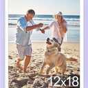 decorUhome 12x18 Picture Frame, Display Pictures 11x17 with Mat or 12x18 without Mat, Wall Mounting Photo Frame, Purple, 1 Pack